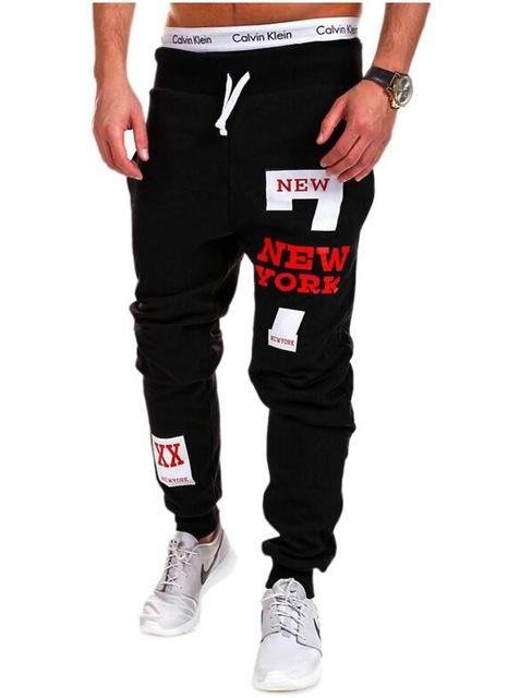 Fashionable Athletic Pants with New York Letter Print