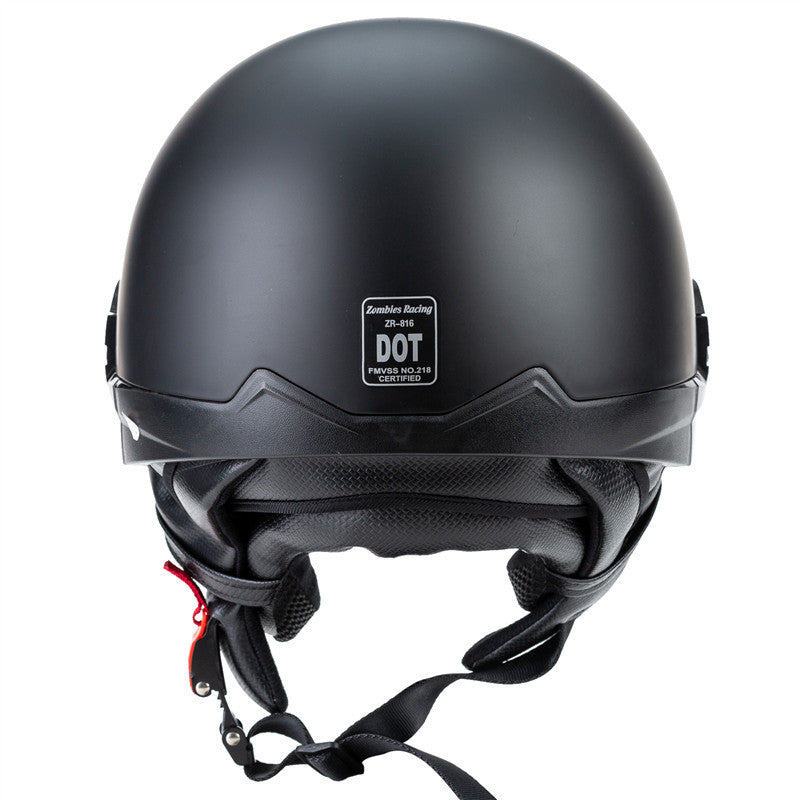 Retro Harley Motorcycle Helmet with Built-in Visor