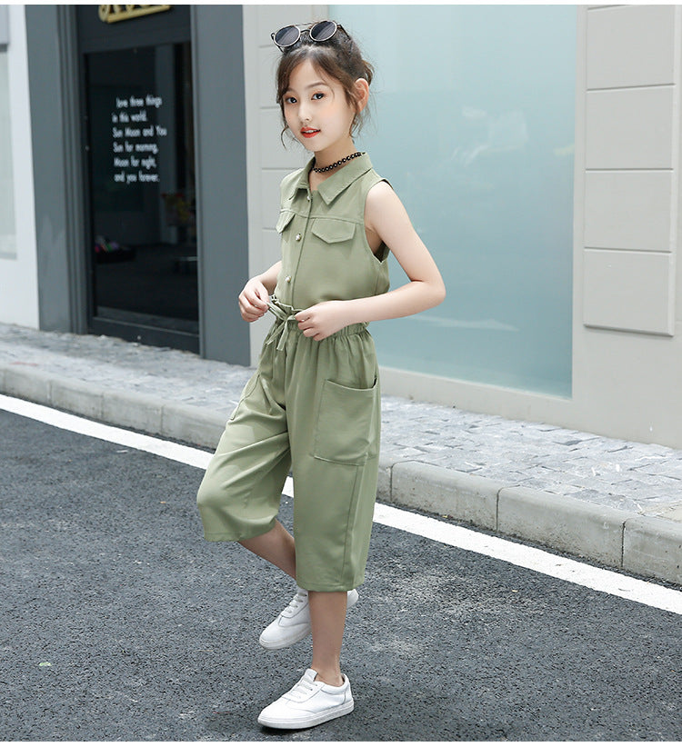 Short-Sleeved Blouse & Suit Set