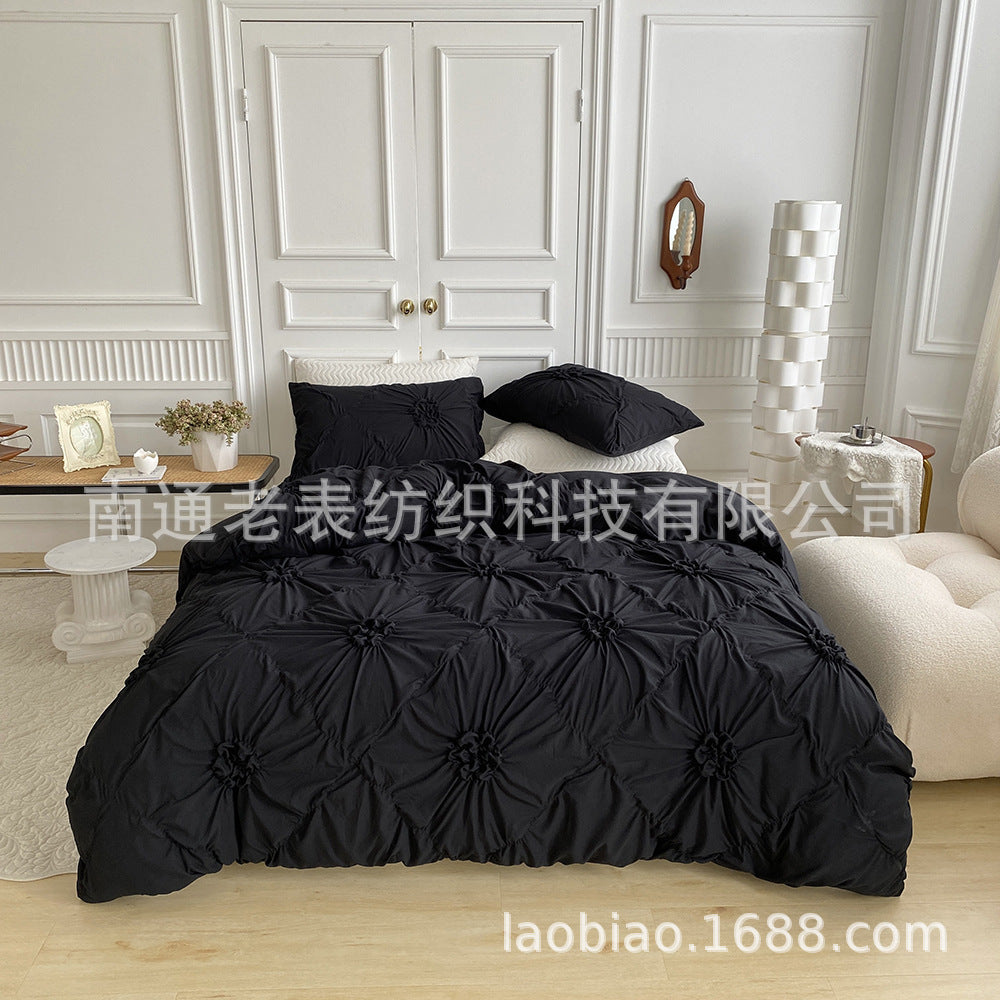 3D Floral Quilt Cover Set | Duvet Cover & Pillowcases | Multiple Sizes & Colors