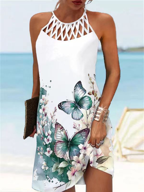 Casual Bohemian Dress with Ethnic Print Design