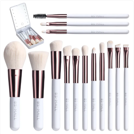 Makeup Brushes Set with Luminous Mirror