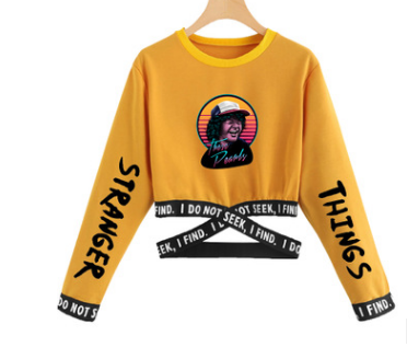 Stranger Things 3 Cropped Long Sleeve Sweatshirt