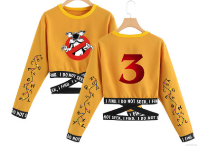 Stranger Things 3 Cropped Long Sleeve Sweatshirt