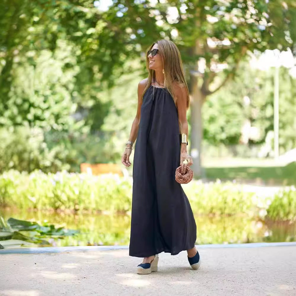 Spring/Summer Women's Cotton-Linen Dress
