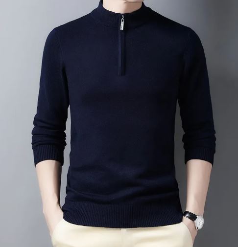 Men's Half-Zip Sweater | Ribbed Hem & Collar | 7 Colors | M–3XL