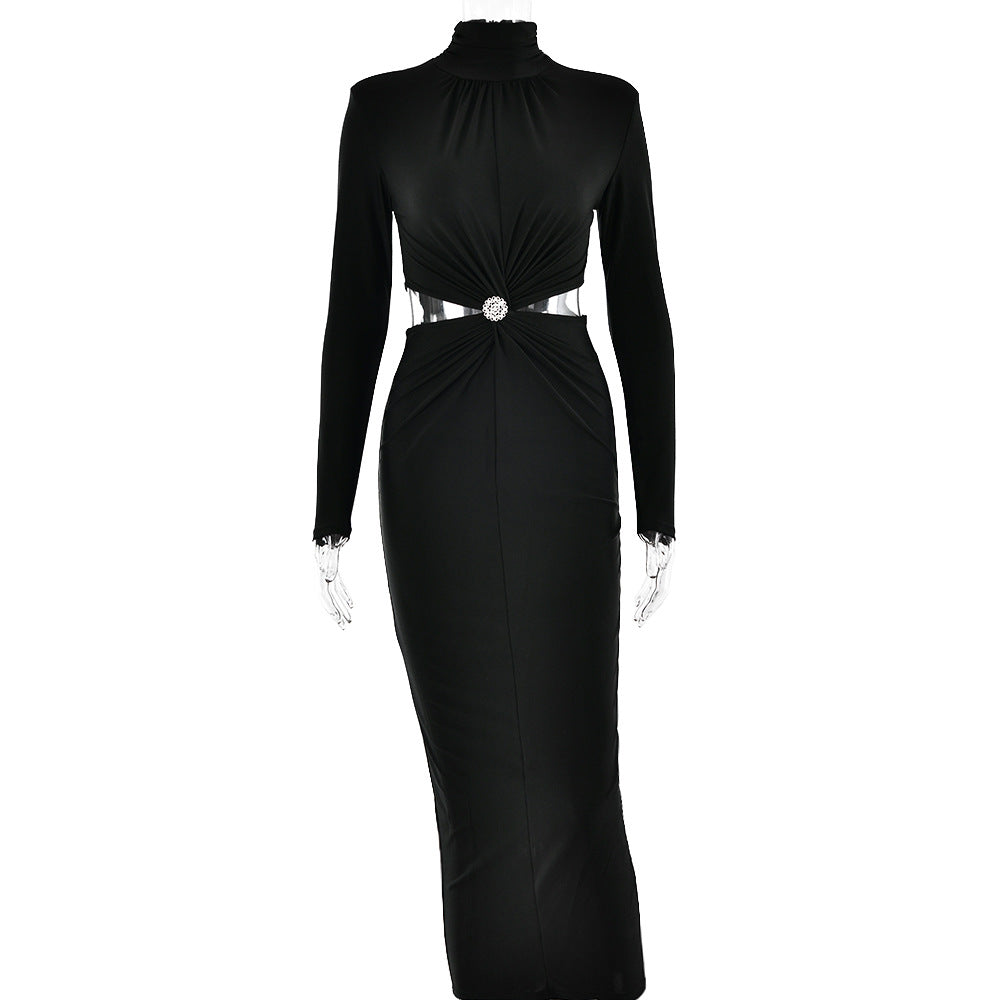 Women's Half Turtleneck Long Sleeve Dress