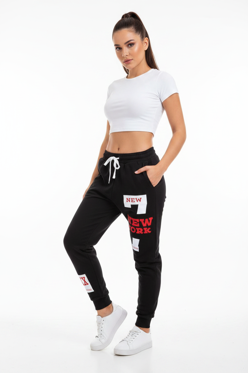 Black New York Joggers