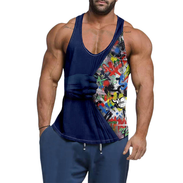 Men's Cotton Loose Breathable Gym Vest — Workout Tank Top