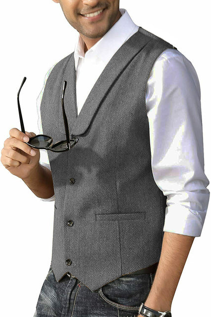 Men's Slim Fit Cashmere Blend Casual Business Vest