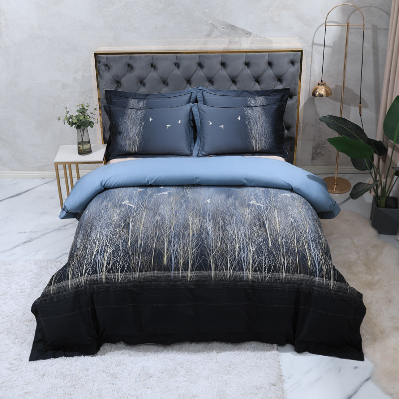 Luxury 100 Cotton Digital Floral Bedding Set (4 Pieces)
