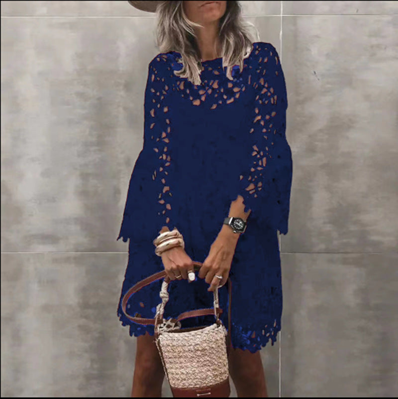 Ethnic Style Lace Flower Dress for Women