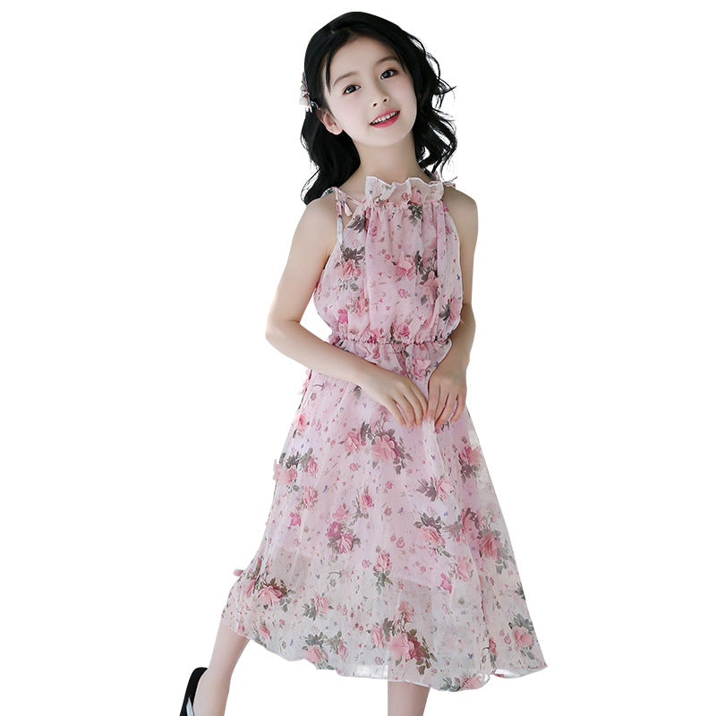 Girls' Bohemian Floral Beach Maxi Dress — Summer Style