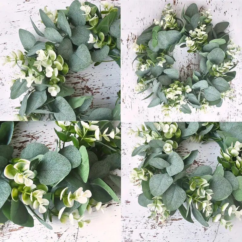 Artificial Eucalyptus Wreath | Faux Greenery Door Wreath | Farmhouse Home Decor