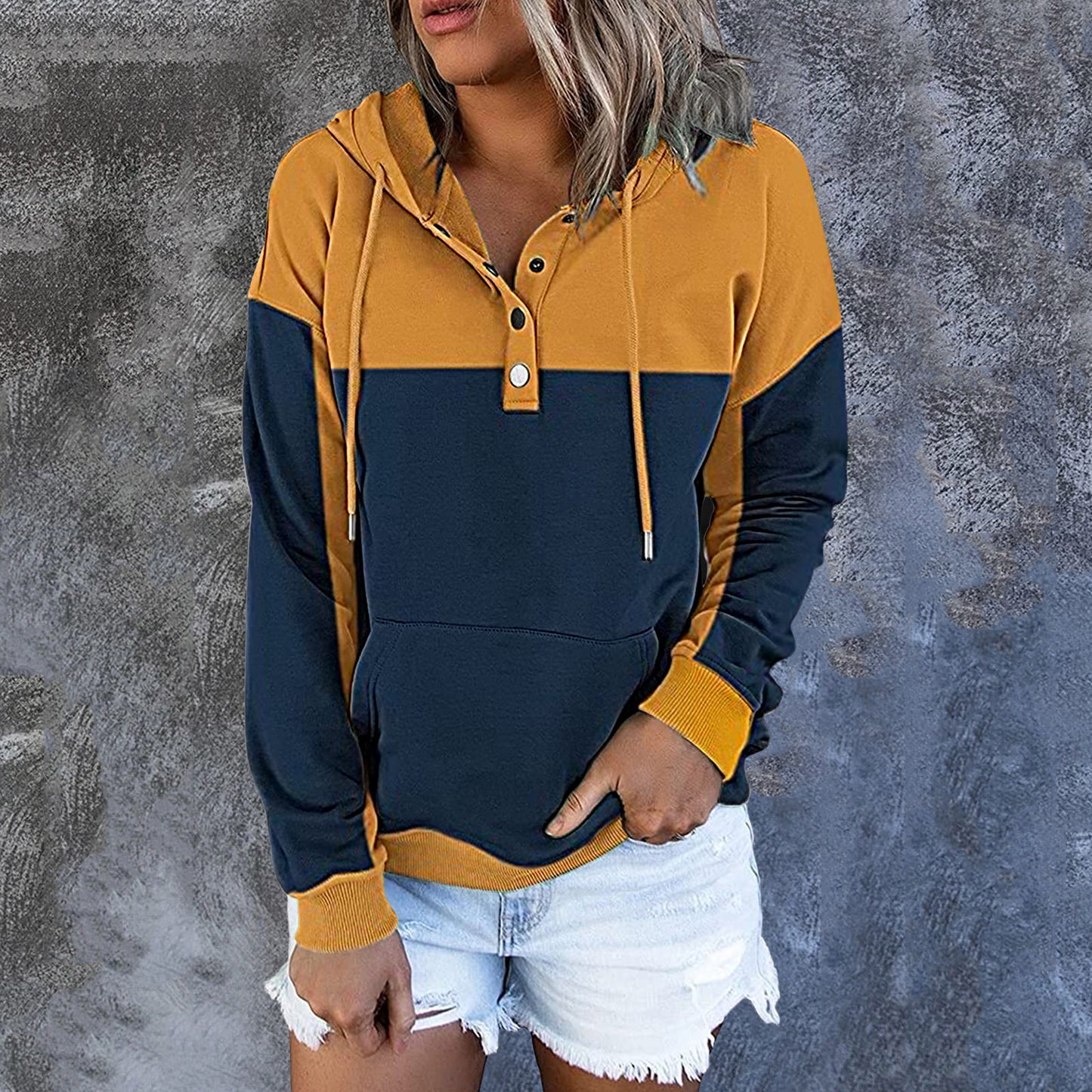 Yellow Thin Cotton Solid Dark Pullover Sweater