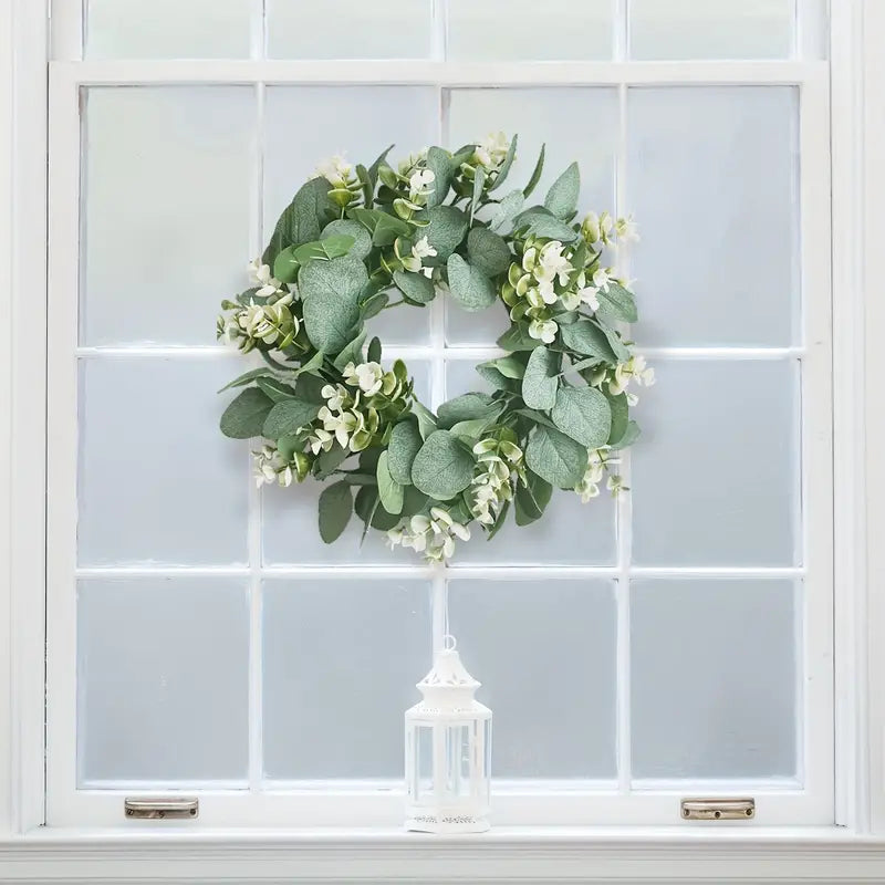 Artificial Eucalyptus Wreath | Faux Greenery Door Wreath | Farmhouse Home Decor