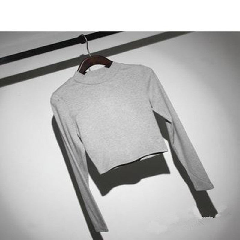 High-Waisted Long Sleeve Slim Fit T-Shirt