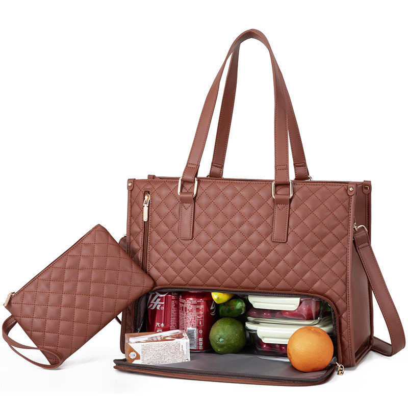 Women's Insulated Lunch Bag | Large Capacity Tote with Laptop Compartment