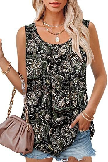 Women's Loose-Fit Sleeveless Printed Vest Top