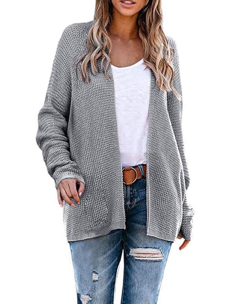 Women's Oversized Knitted Cardigan | Loose Fit Open Front | 6 Colors | S–XL
