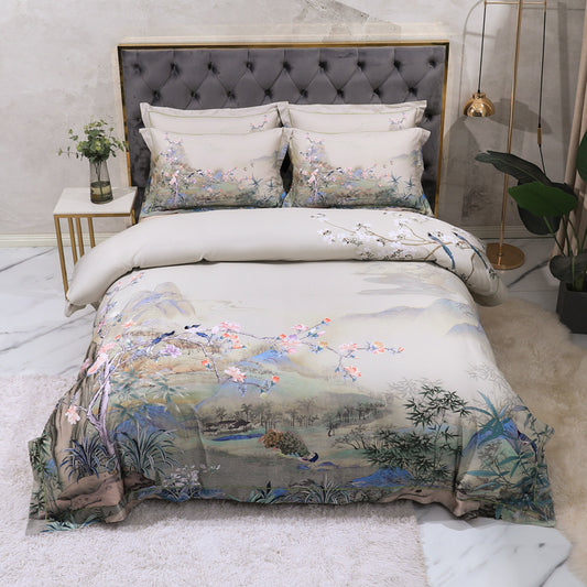 Luxury 100 Cotton Digital Floral Bedding Set (4 Pieces)