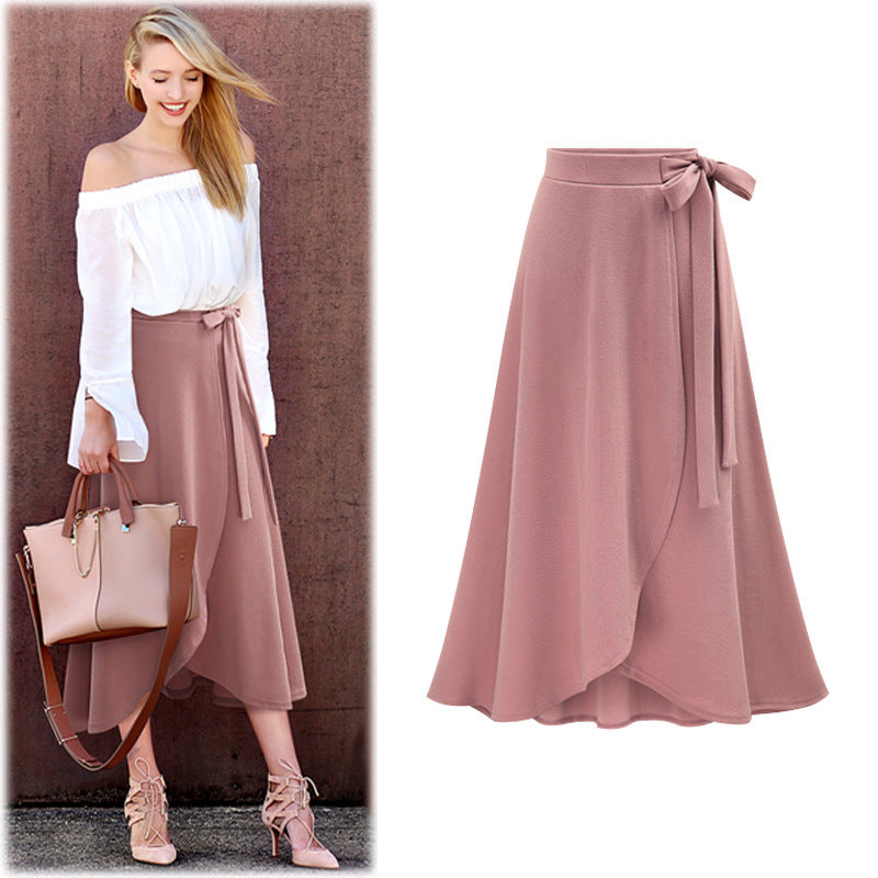 High Waist Irregular Slit Skirt for Women