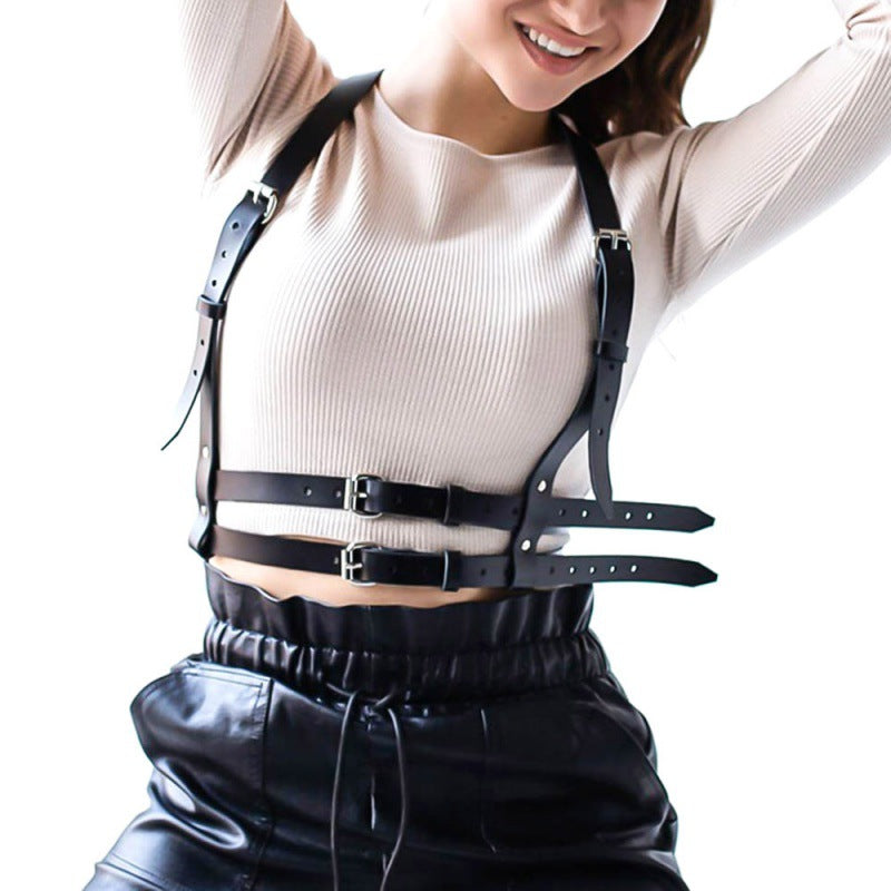Punk Waist Cincher with Stylish Strap for Fashion