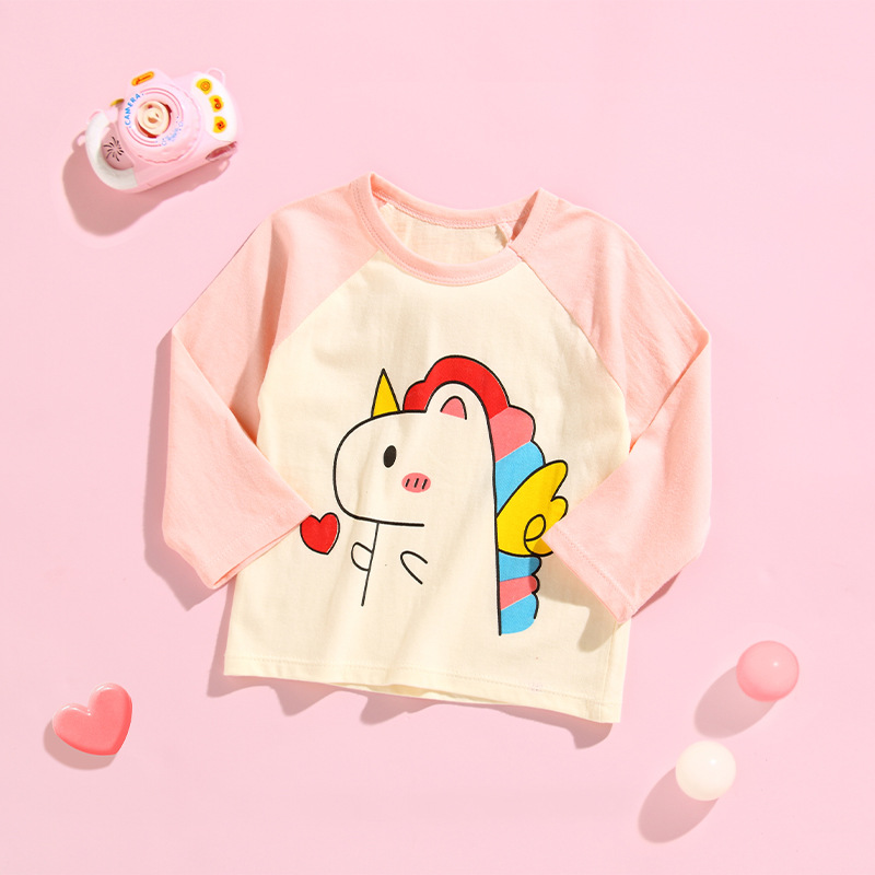 Cotton Cartoon Short Sleeve T-shirt for Kids