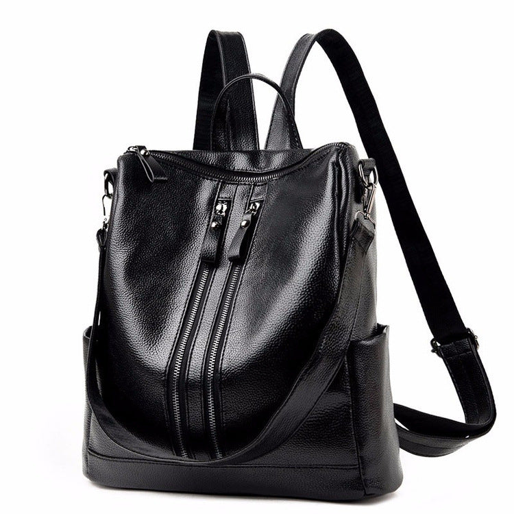Soft Leather Versatile Backpack for Moms