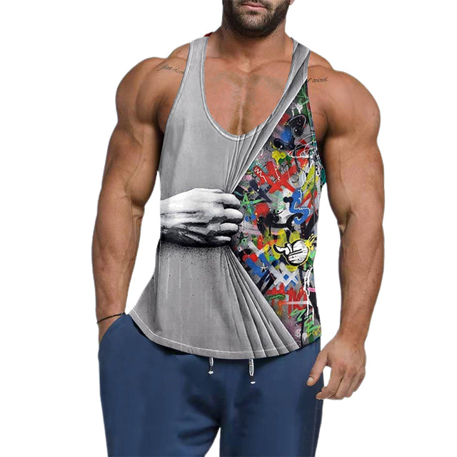 Men's Cotton Loose Breathable Gym Vest — Workout Tank Top