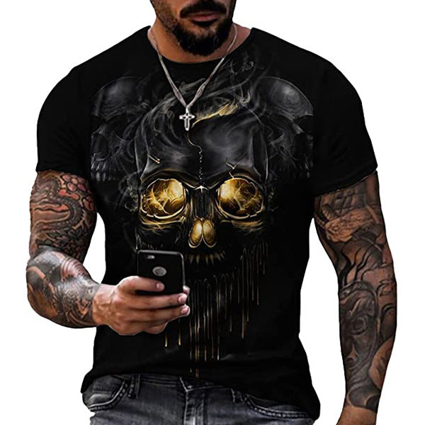 Men's Casual T-Shirt with Myth Pattern in Polyester Spandex