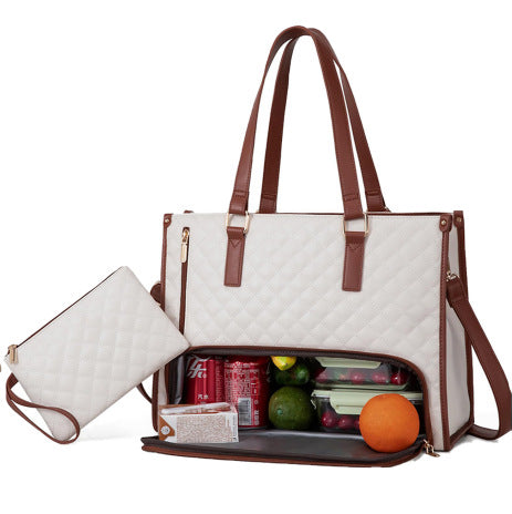 Women's Insulated Lunch Bag | Large Capacity Tote with Laptop Compartment