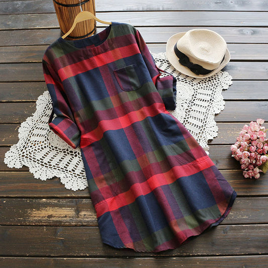 Women's Autumn Round Neck Dress — Smart Commuter Style