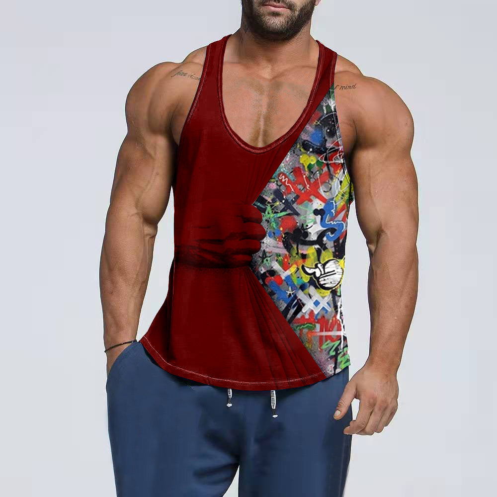 Men's Cotton Loose Breathable Gym Vest — Workout Tank Top