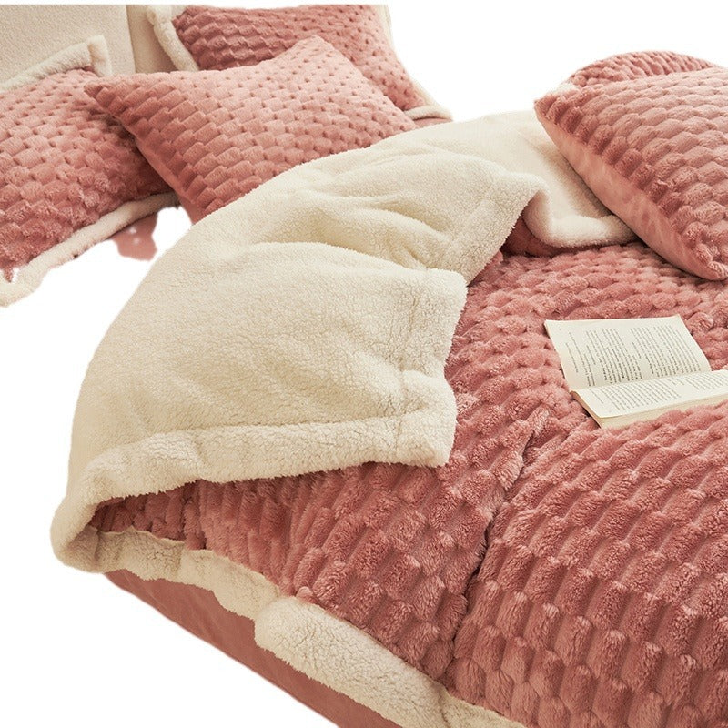 Cozy 4-Piece Velvet Fleece Bedding Set | Fall & Winter
