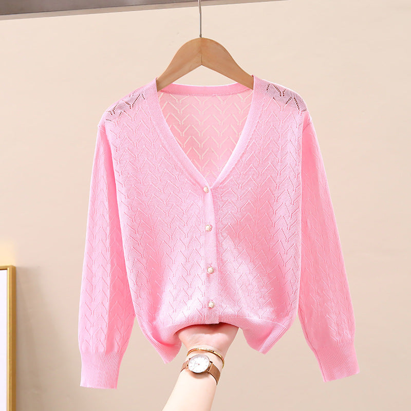Girl's Thin Knitted Cardigan UV Jacket for Ages 5+