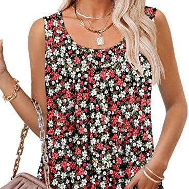 Women's Loose-Fit Sleeveless Printed Vest Top
