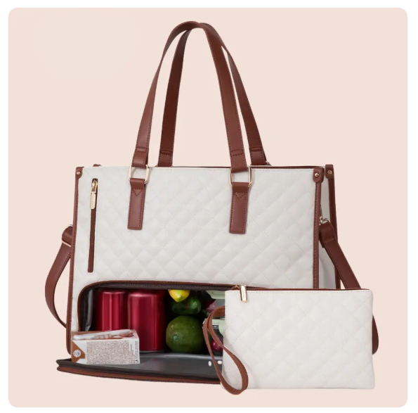 Women's Insulated Lunch Bag | Large Capacity Tote with Laptop Compartment