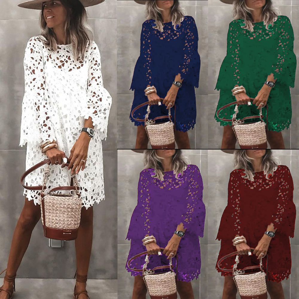 Ethnic Style Lace Flower Dress for Women